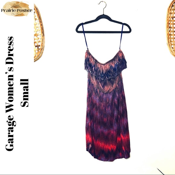 Garage Strapless Dress, Purple/Pink Pattern, Women’s Small, PrairieposherCA - Picture 1 of 2